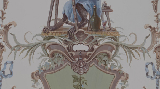 Альфрейная анималистическая роспись стены