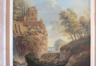 Fragment of painting by Chinoiserie in the style of Louis XV Wall painting in the style of the Italian Renaissance