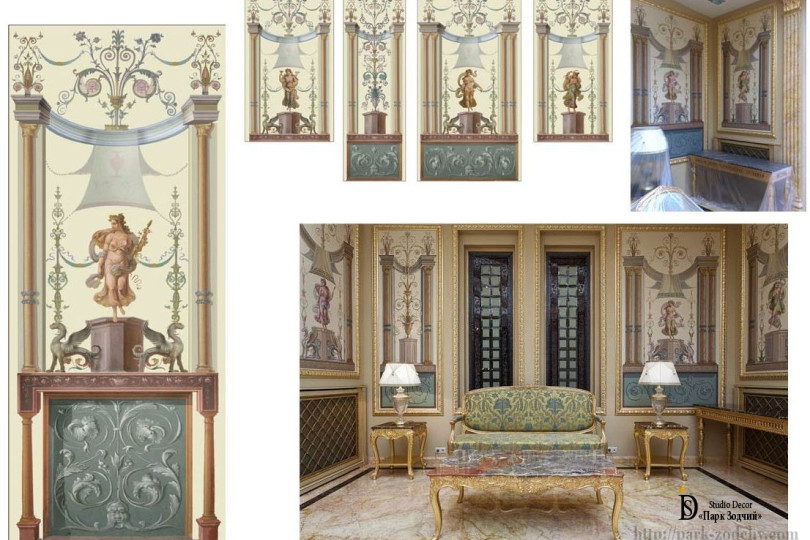 Альфрейная роспись гротеск