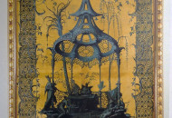 Chinoiserie executed on a gold background Background gilding for painting