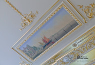 Small landscape composition embedded in the ceiling Fragment of ceiling painting
