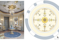 Роспись и позолота потолка. Проект и исполнение