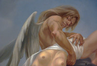 Polychrome composition - flowers Fragment of the plafond of an allegorical composition