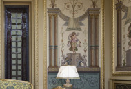 Complex ornomenal composition in the late Renaissance style Renaissance monumental painting on the wall