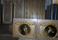 Boiserie elements with picturesque inserts and gilding