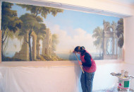 Italian landscape mid-XVII Recreating trompe l'oeil on the dining room wall
