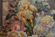 Иллюзорная композиция на тему цветов Роспись цветочной композиции