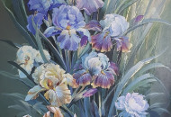 Цветы написаны в сдержанном прохладном колорите Фрагмент иллюзорной росписи цветы