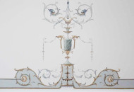 Роспись потолка со встроенной инженерией Пример потолочной росписи