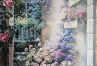 Цветочная композиция с выверенной архитектурной формой Иллюзорная роспись на тему итальянского дворика