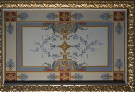 Preparation for gilding. Primer application Gilding gypsum stucco molding in a classic interior