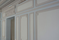 Подготовка к золочению лепного карниза и фриза Колеровка лака перед золочением модульонов