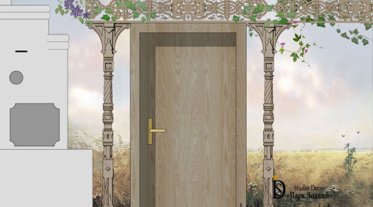 Художественная роспись стен в интерьере кухни