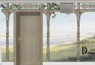 Fragment of wall painting in the kitchen