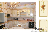 Artistic painting of walls and furniture in the kitchen