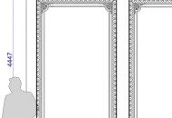 Проект декорирования интерьера широким карнизом и зеркалами из лепнины декор стены карнизом и зеркалами из лепнины