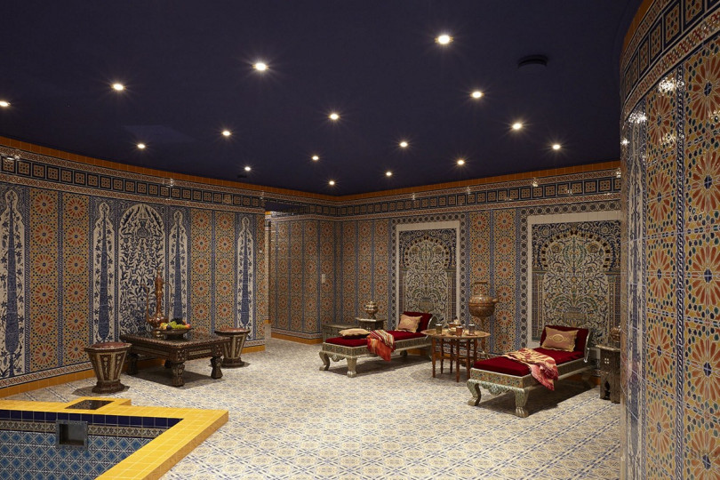 Richly decorated hammam interior