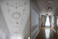 Alfrean ceiling painting changed the idea of the hall's parameters, made it more acceptable and emphasized the historical roots of the mansion Alfrey painting of the hall ceiling