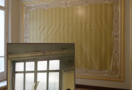 Socialist artists are planning the installation of decorative plaster moldings and the result of the implementation of the planned design Planning the installation of stucco decoration