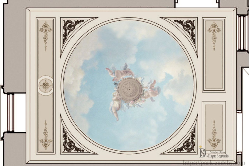 Проект росписи потолка в стиле ампир