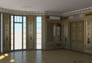 Роспись в интерьере гостиной Лепнина, художественный паркет, роспись в интерьере гостиной комнаты