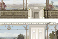 Визуализация росписи обманки Варианты проектов росписи обманки для визуального увеличения помещения