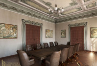 Проект кабинета в стиле модерн Визуализация проекта кабинета в стиле модерн с росписью стен, потолков, картинами