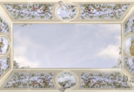 В декорировании потолка применялась трехслойная техника иллюзорной росписи