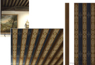 Необычная роспись потолка и деревянных балок