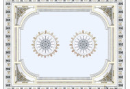 Изысканная роспись потолка, лепнины стен и потолочных розеток