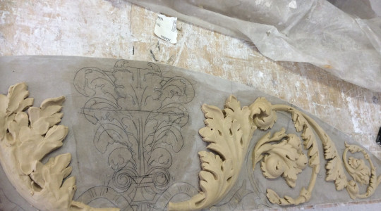 Modeling a desudeport with artsy baroque elements gypsum desudeport modeling