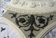 врезная розетка из гипсовой лепнины