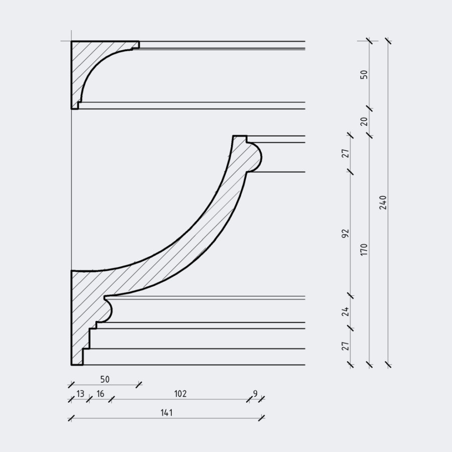 Карниз с подсветкой Кгл-021