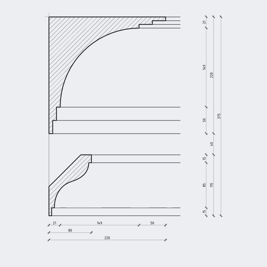 Карниз с подсветкой Кгл-025