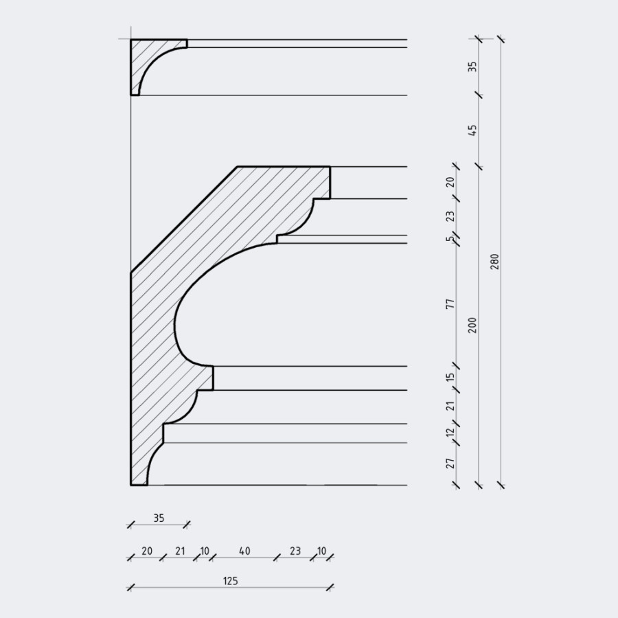 Карниз с подсветкой Кгл-036