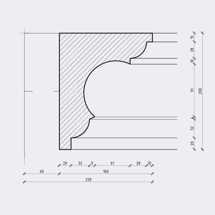 Карниз с подсветкой Кгл-037