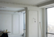 Interior decorated with elegant plaster stucco molding in a classic style interior decor from plaster molding