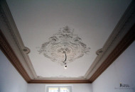 Interior decorated with elegant plaster stucco molding in a classic style ceiling with plaster molding