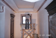 The interior of the house is decorated in a classic style with plaster stucco decoration home interior with plaster molding