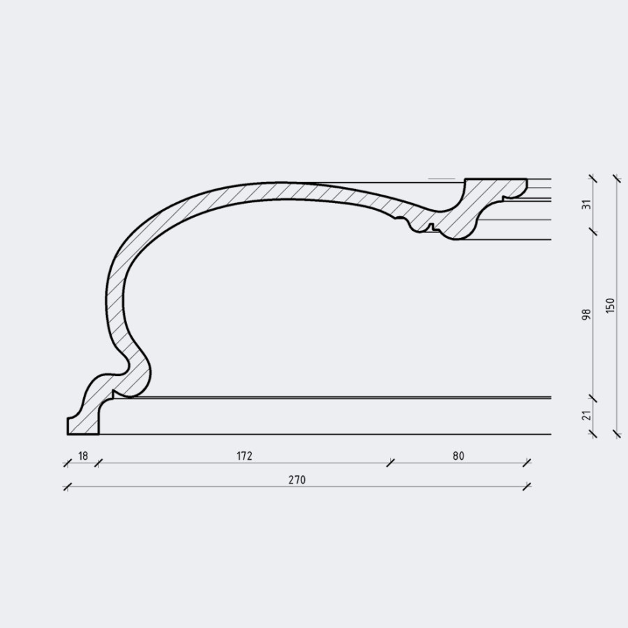 Современный карниз Кгл-007