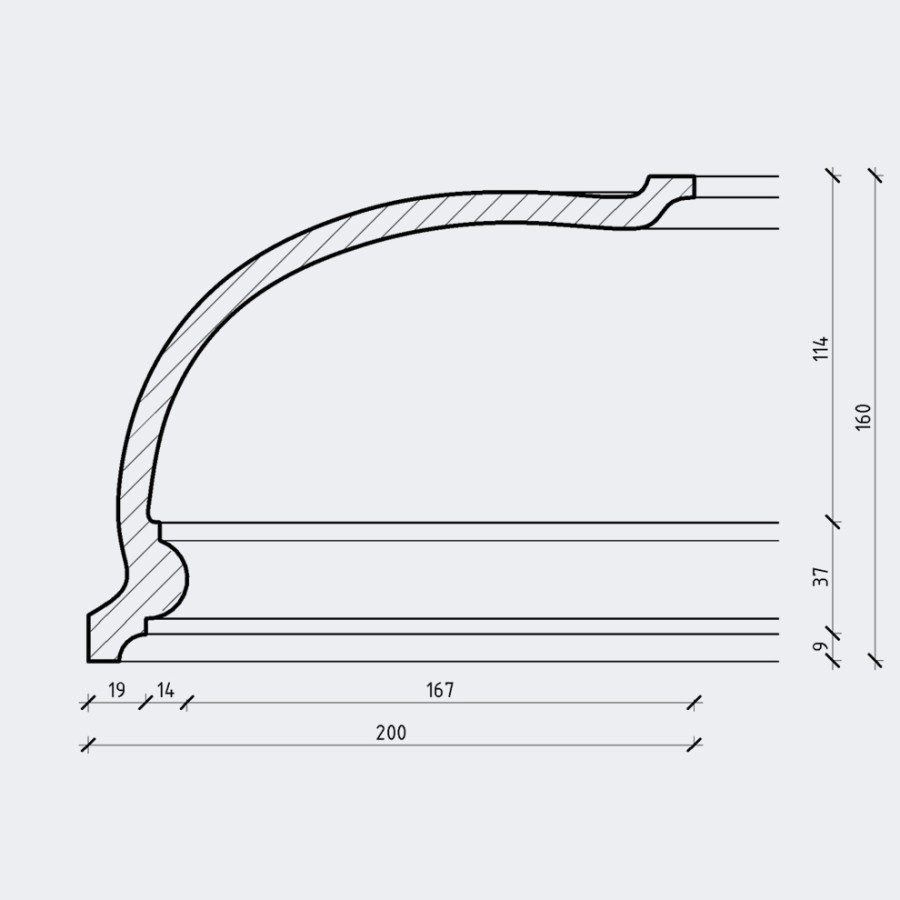 Современный карниз Кгл-008