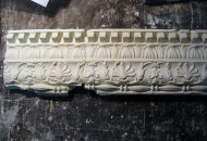 Restoration of an element of classic stucco molding returned attractiveness and sophistication reconstruction of a house with stucco