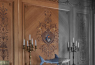 Фрагмент росписи деревянных стен Роспись стен из дерева