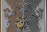 Фрагмент росписи деревянных панелей буазери Роспись стен из дерева