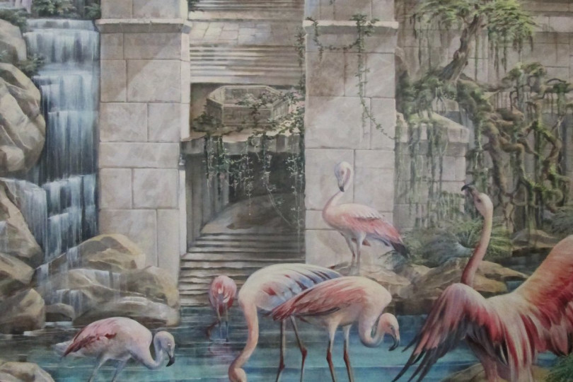 Роспись тропиков на стене выполненная маслом Роспись стен маслом