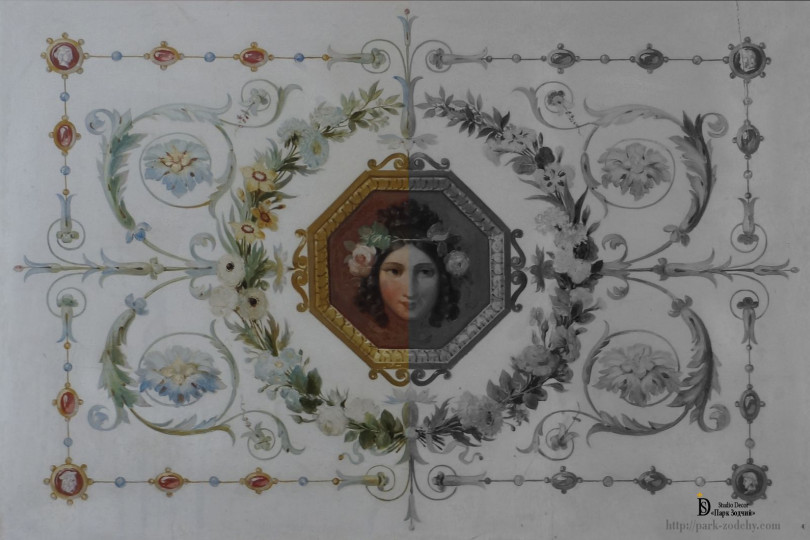 Фрагмент росписи стены маслом Роспись стен маслом