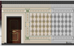 Фрагмент росписи стены в стиле модерн Роспись в стиле модерн