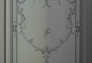 Роспись стены в спальне с абстрактным рисунком Роспись стен в спальне