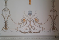 Роспись стены в спальне с абстрактным рисунком Роспись стен в спальне