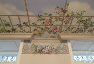 Фрагмент росписи цветов в иллюзорной композиции Роспись стен цветами в интерьере